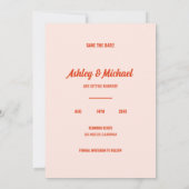 Save The Date Mariage photo intégral rétroactif minimal (Dos)