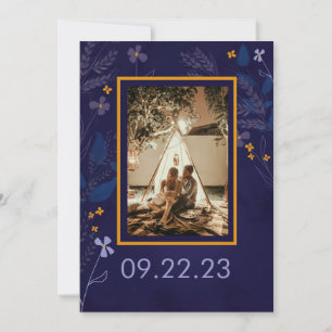 Save The Date Mariage photo Jardin d'illustration florale lunair