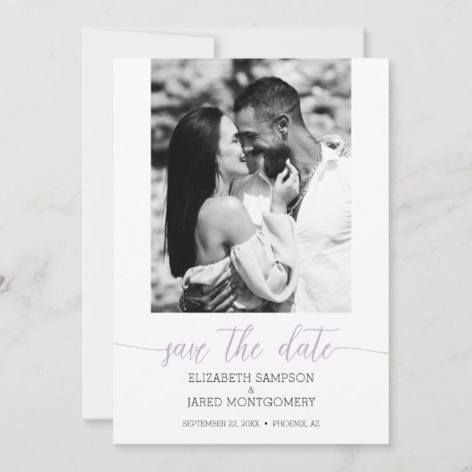 Save The Date Mariage photo Lavender (Devant)