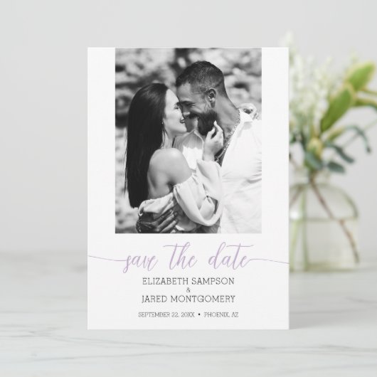 Save The Date Mariage photo Lavender (Debout devant)