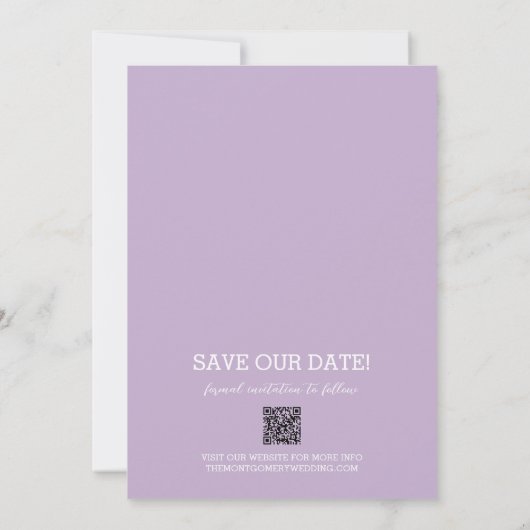 Save The Date Mariage photo Lavender (Dos)