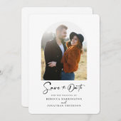Save The Date Mariage photo minimal Arc Enregistrer La Date (Devant / Derrière)