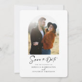 Save The Date Mariage photo minimal Arc Enregistrer La Date (Devant)