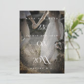 Save The Date Mariage photo minimal rouge Crimson blanc (Debout devant)