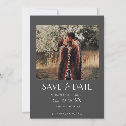 Save The Date Mariage photo minimaliste (Dos)