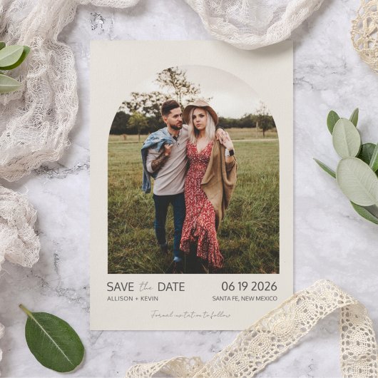 Save The Date Mariage photo minimaliste Arch