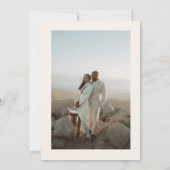 Save The Date Mariage Photo Minimaliste Écriture Ivoire & Brun (Dos)
