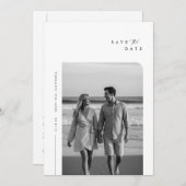 Save The Date Mariage photo minimaliste moderne (Devant / Derrière)