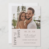 Save The Date Mariage photo minimaliste moderne Boho (Devant)