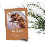 Save The Date Mariage photo minimaliste moderne Terracotta<br><div class="desc">Mariage photo minimaliste moderne Enregistrer la date dans Boho Terracotta Brown</div>