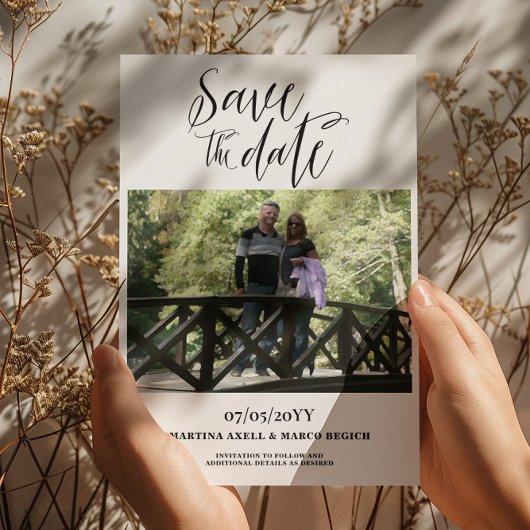 Save The Date Mariage photo minimaliste simple