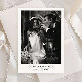 Save The Date Mariage Photo Minimaliste Simple Élégant Intempore
