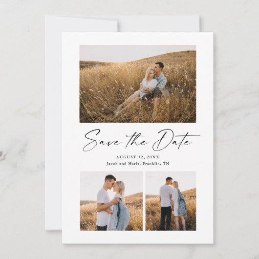 Save The Date Mariage photo Modern Script 3 (Devant)
