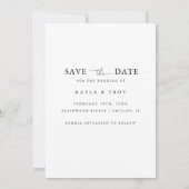 Save The Date Mariage photo Modern White Script 2 (Dos)