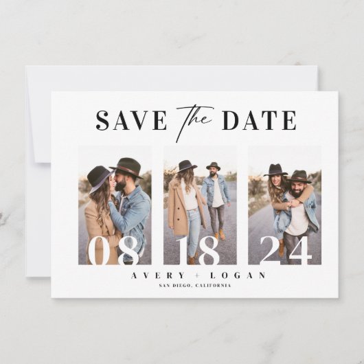 Save The Date Mariage photo moderne (Devant)