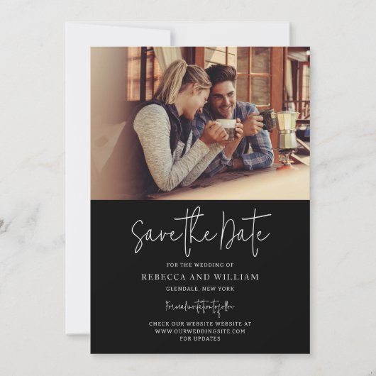 Save The Date Mariage photo moderne (Devant)