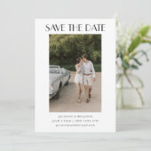 Save The Date Mariage photo moderne Art déco noir et blanc (Debout devant)