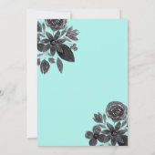 Save The Date Mariage photo moderne Black Mint Floral (Dos)