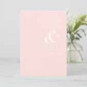 Save The Date Mariage photo moderne Blush Pink (Debout devant)