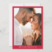 Save The Date Mariage photo moderne Bold Red Bow (Dos)