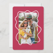 Save The Date Mariage photo moderne Bold Wavy Frame Magenta Pink (Dos)