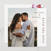 Save The Date Mariage photo moderne chic orchidée (Devant / Derrière)