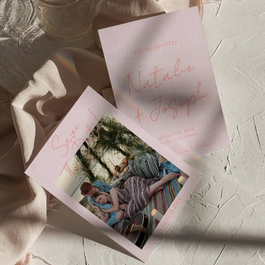 Save The Date Mariage photo moderne coloré Whimsical Pastel