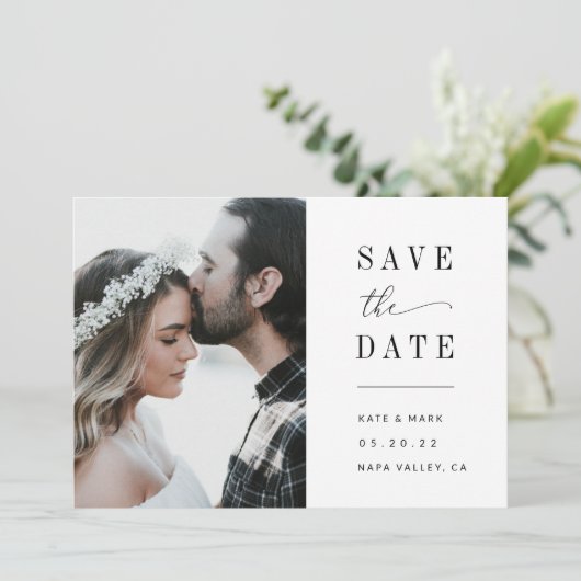 Save The Date Mariage photo moderne élégant (Debout devant)