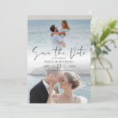 Save The Date Mariage Photo Moderne Élégant (Debout devant)
