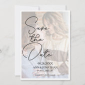 Save The Date Mariage photo moderne Elegant Faux Vellum (Devant)