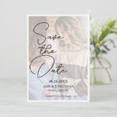 Save The Date Mariage photo moderne Elegant Faux Vellum (Debout devant)