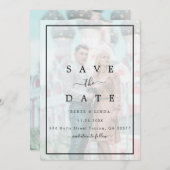 Save The Date Mariage photo moderne élégant Faux Vellum Effet (Devant / Derrière)