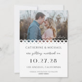 Save The Date Mariage photo moderne Elegant White Lace (Devant)