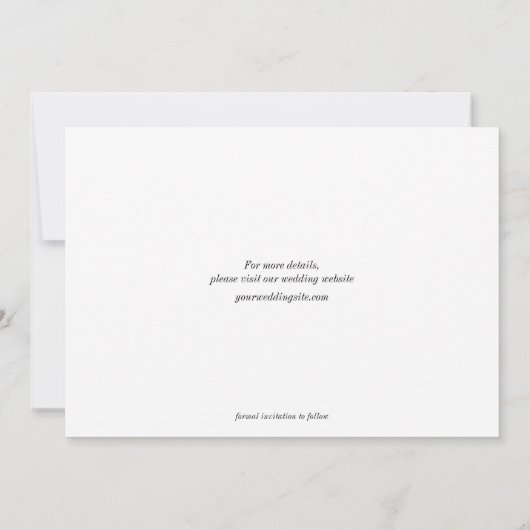 Save The Date Mariage photo moderne élégante (Dos)