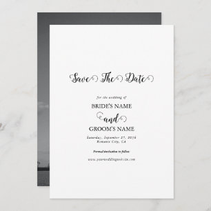 Save The Date Mariage photo moderne en noir et blanc