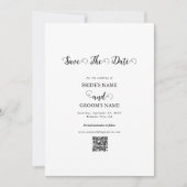 Save The Date Mariage photo moderne en noir et blanc (Devant)