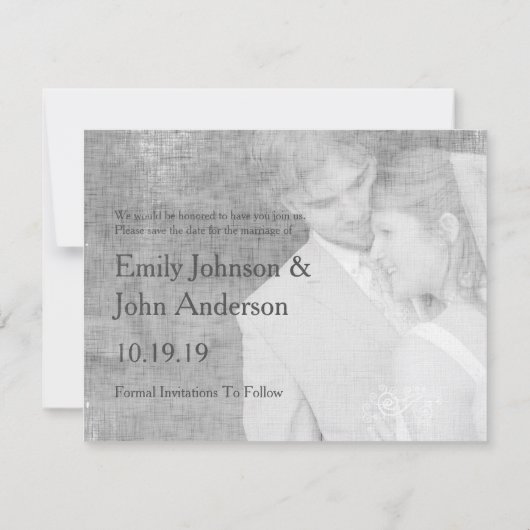 Save The Date Mariage photo moderne Enregistrer la date (Dos)