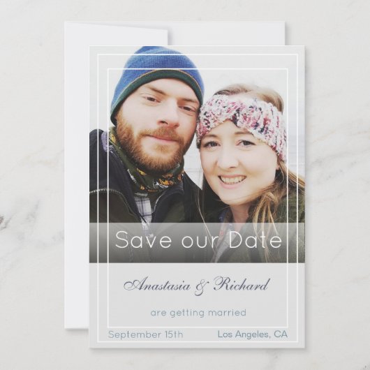 Save The Date Mariage photo moderne Enregistrer la date (Devant)