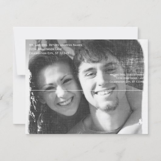 Save The Date Mariage photo moderne Enregistrer la date (Dos)