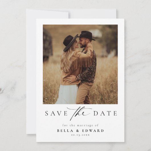 Save The Date Mariage photo moderne Enregistrer la date (Devant)