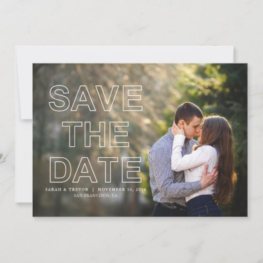 Save The Date Mariage photo moderne Enregistrer la date (Devant)