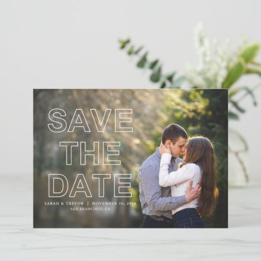 Save The Date Mariage photo moderne Enregistrer la date (Debout devant)