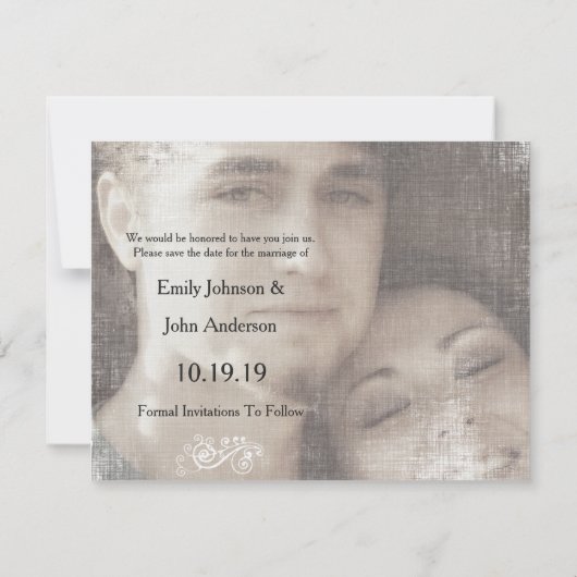 Save The Date Mariage photo moderne Enregistrer la date (Dos)