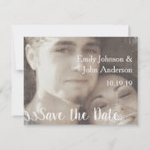 Save The Date Mariage photo moderne Enregistrer la date (Dos)