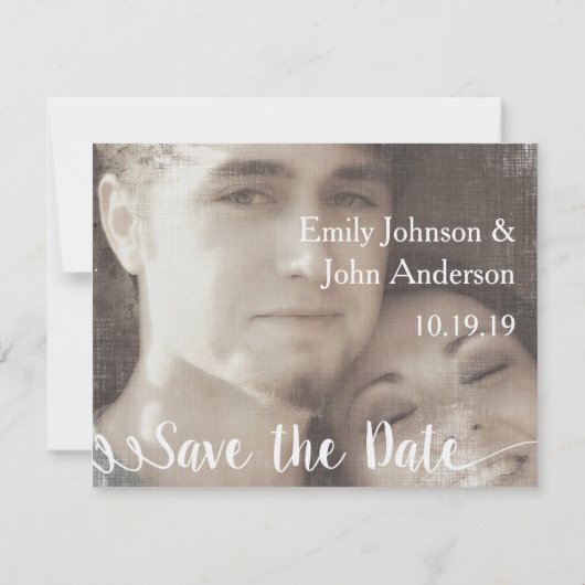 Save The Date Mariage photo moderne Enregistrer la date (Dos)