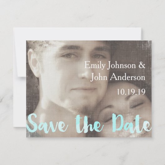 Save The Date Mariage photo moderne Enregistrer la date (Dos)