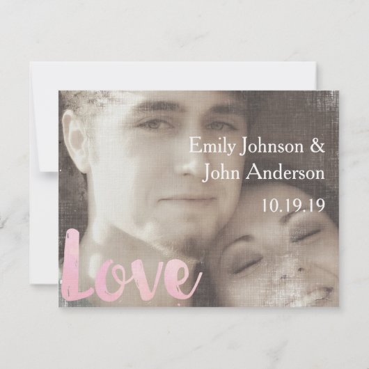 Save The Date Mariage photo moderne Enregistrer la date (Dos)