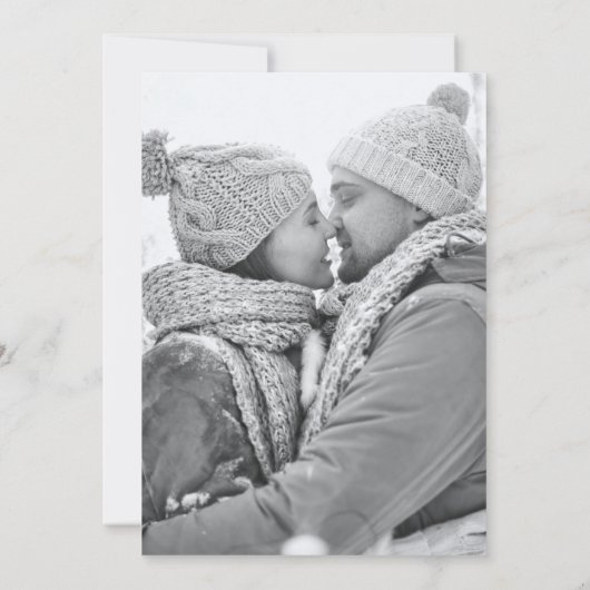Save The Date Mariage photo moderne Faux Vellum noir et blanc (Dos)