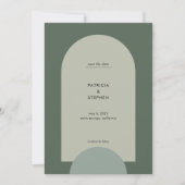 Save The Date Mariage photo moderne Green Sage Boho Arch (Devant)