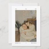 Save The Date Mariage photo moderne minimaliste blanc (Devant)